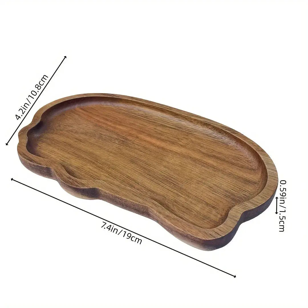 Japanese Solid Wood Fruit Plate Tray Set Multi Size Snack Platter