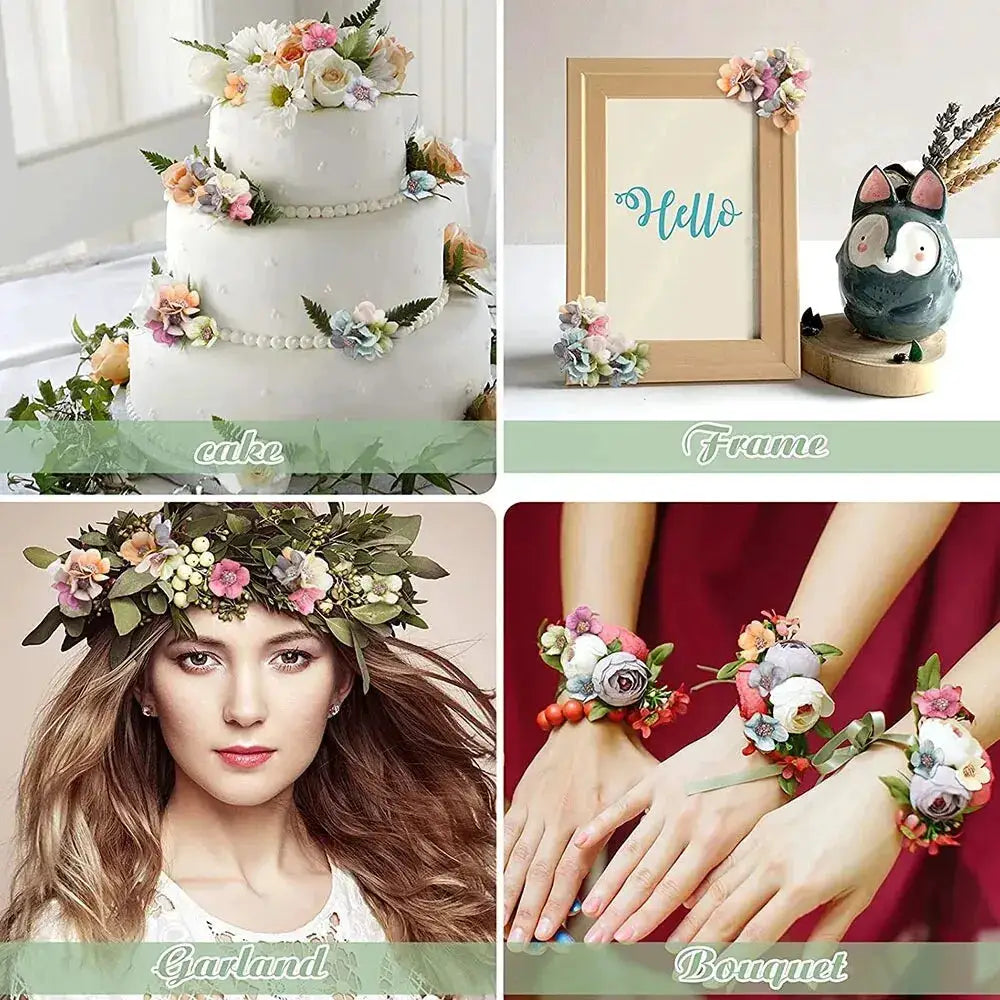 50 Piece Mini Artificial Rose Flower Heads Silk Fake Flowers For Home Decor Wedding Decoration Craft Wreaths Gifts