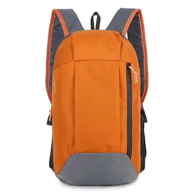 Simples Market outdoor lightweight small sports men's backpack, orange with gray base and front zipper pocket