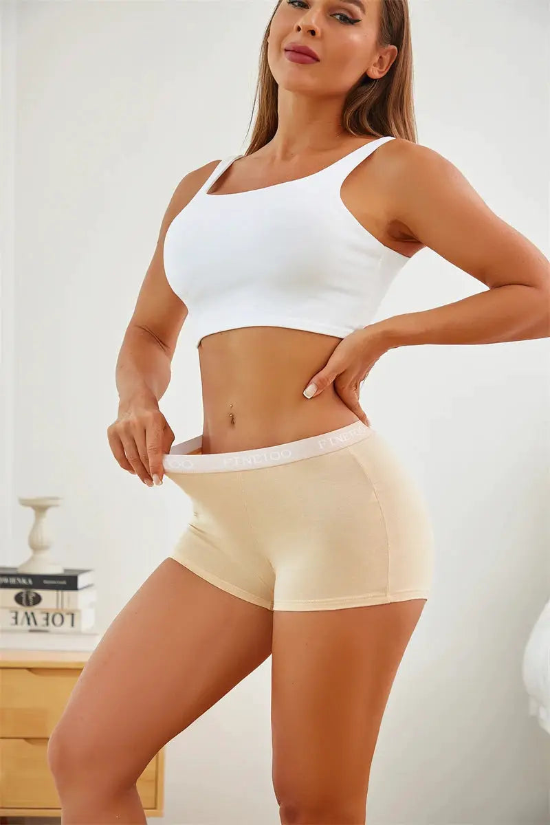 Women's seamless cotton briefs beige by Finetoo