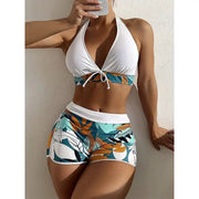 2023 Halter Bikini Set For Women High Waist Swimwear Printed Bathing Suit Beachwear Swimsuit
