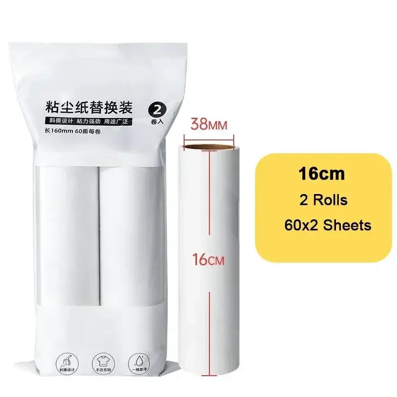 Simples Market lint roller refill, two white rolls with 60 sheets each, 16 cm length