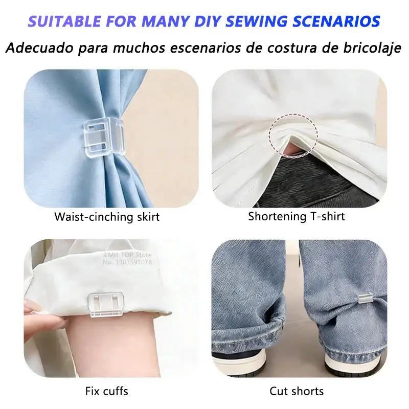 ClearFit Invisible Leg Shortening Clips Non Slip Hem Edge Clips For Quick Seamless Hem Adjustments Travel Friendly