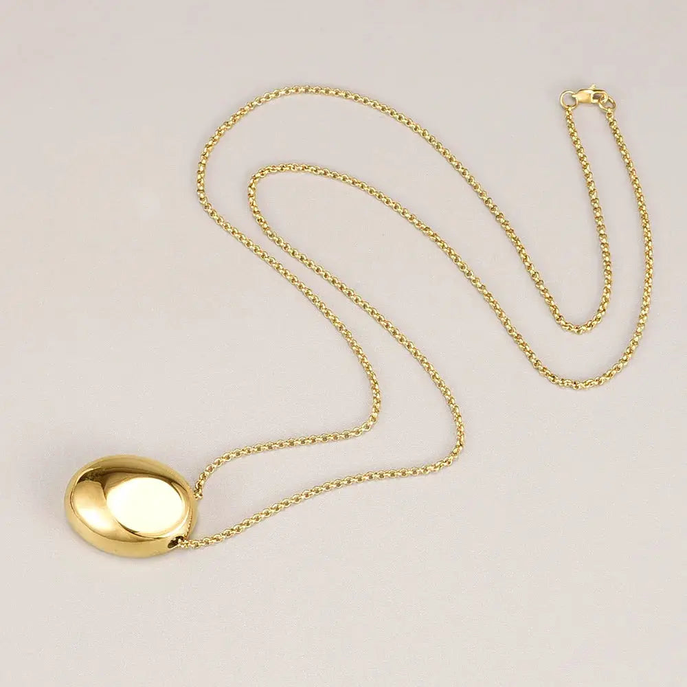 Water Drop Geometric Ins Style Minimalist Light Luxury Sweater Chain Necklace Stainless Steel Unisex Jewelry