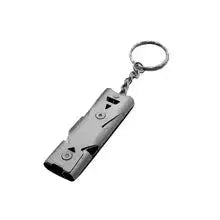 Survival Whistle Keychain For Outdoor Camping And Hiking Loud Emergency Alarm With Double Tube Design