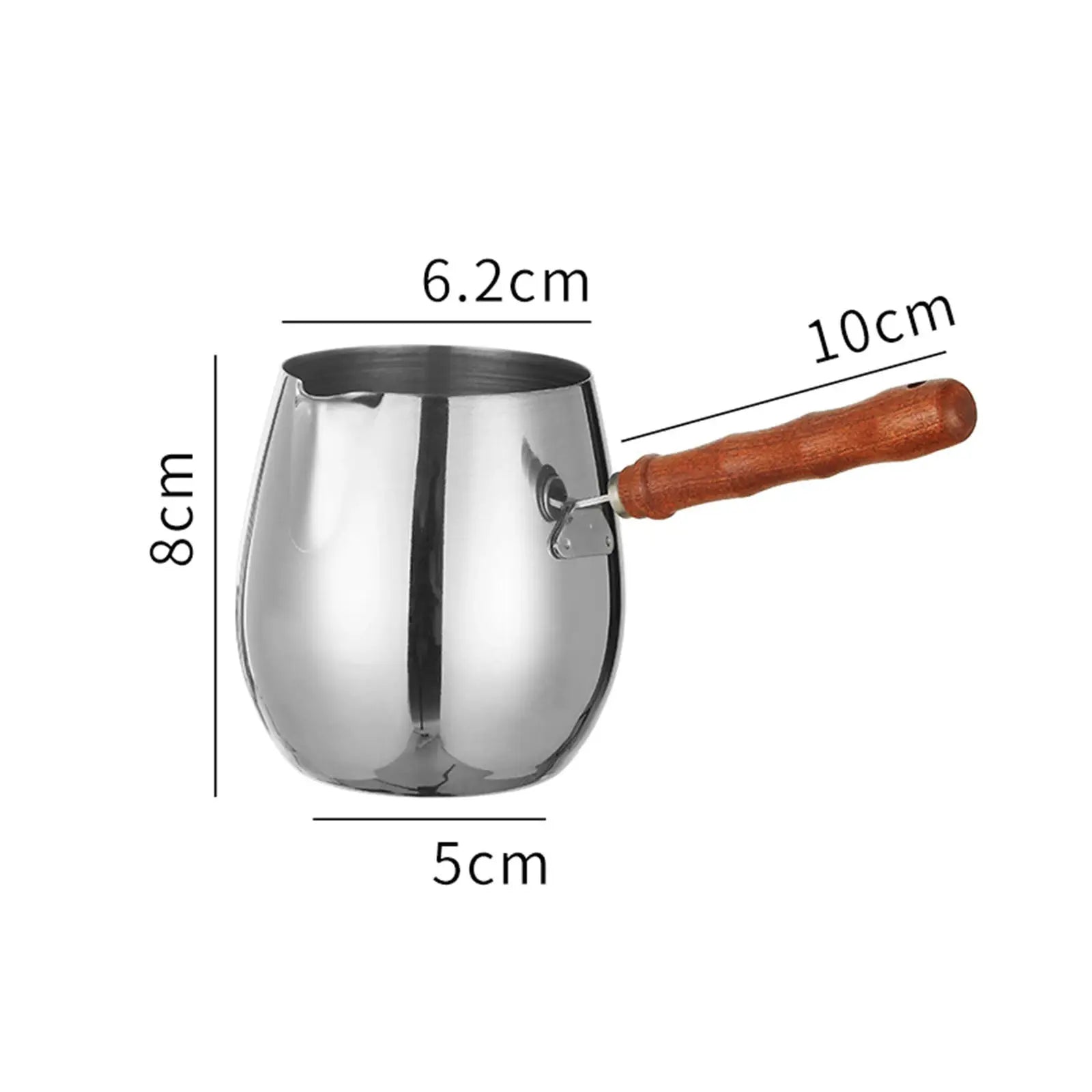 Stainless Steel Turkish Coffee Pot With Long Handle For Easy Pouring And Versatile Heating Milk Warmer