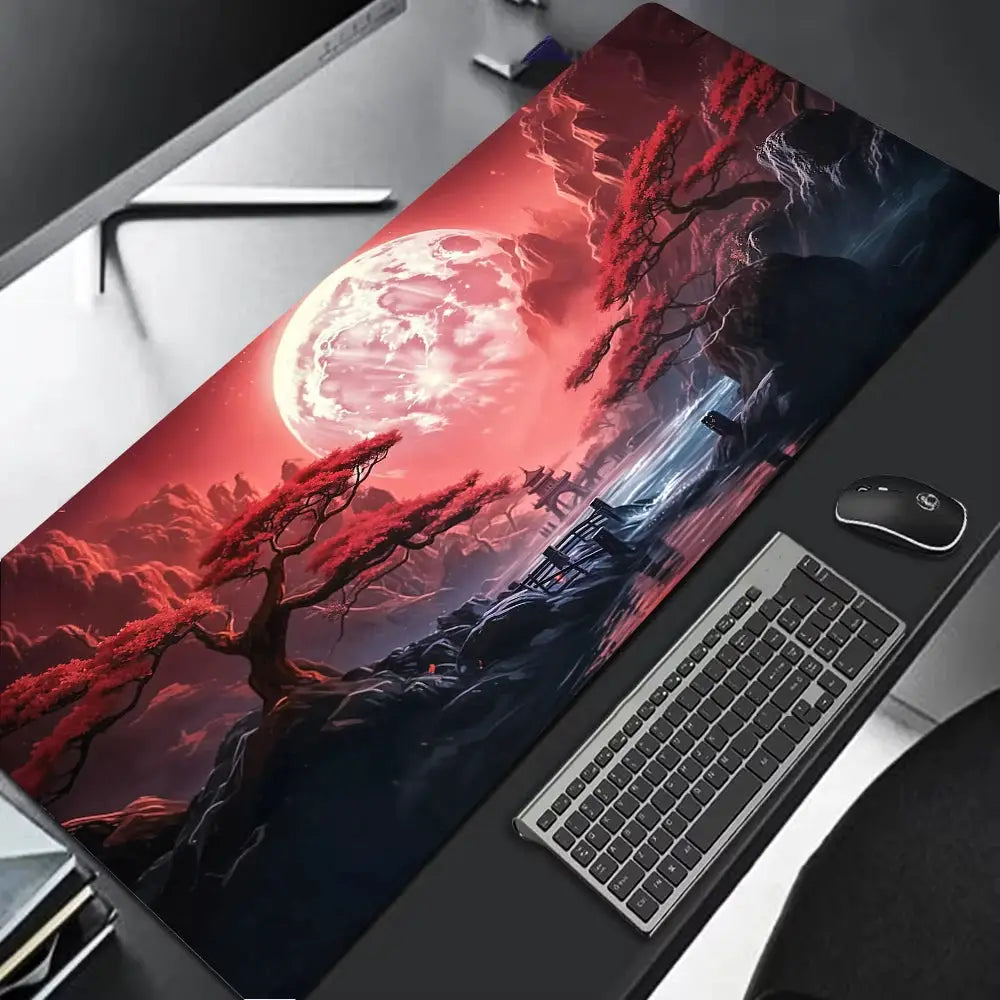 Sakura Scenery Large Extended Anti Slip Rubber Gaming Mouse Pad Desk Pad For Office And Gaming