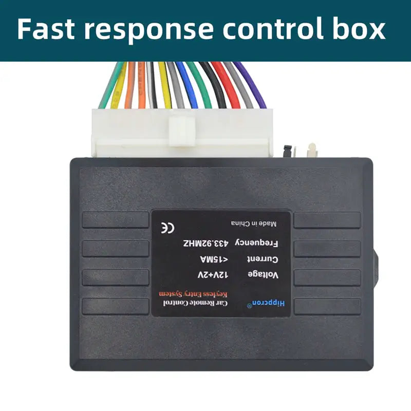 Car remote central locking control module with multi-color wiring harness