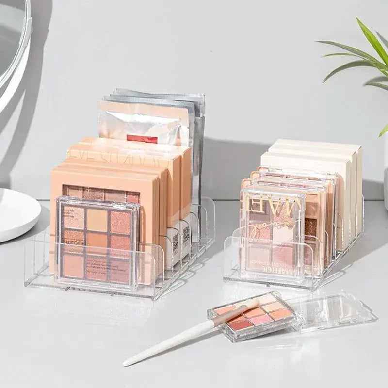 LuxeClear 7 Compartment Clear Makeup Organizer Box For Desktop Or Drawer Acrylic Cosmetic Storage
