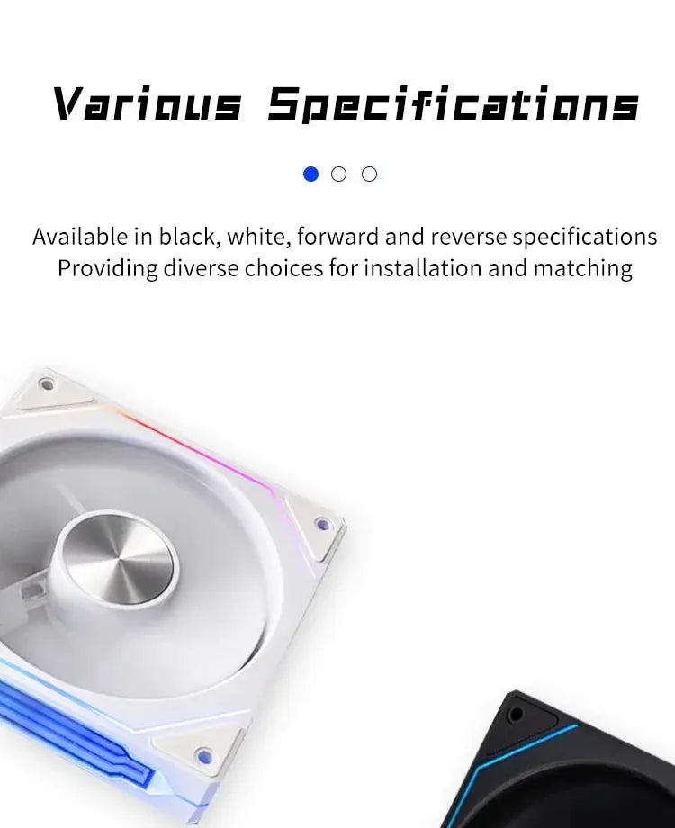 Simples Market LDPCSJ Prism 4RS 120mm ARGB PC case fans, white/black dual pack with Infinity Mirror RGB