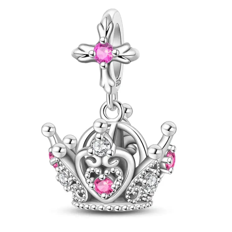 Silver Plated Guardian Angel Heart Shaped Zircon Charms Beads for Original Qikaola 925 Bracelets DIY Jewelry Gifts - Simples Market