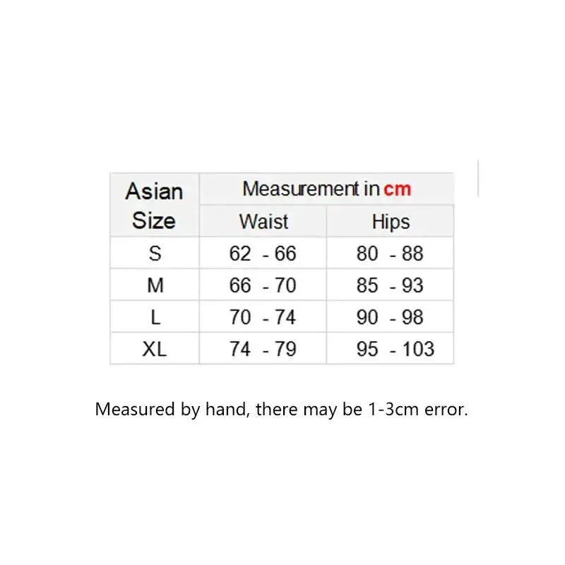 Simples Market size chart for Asian-size women’s underwear (S–XL) with waist 62–79 cm and hips 80–103 cm.