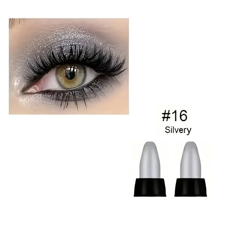 LustreLux 16 Colors Pearlescent Eyeliner Set Waterproof Long Lasting Glitter Eye Makeup