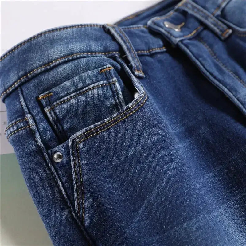 Women Thermal Skinny Jeans With Plush Lining Warm Winter Denim Pants