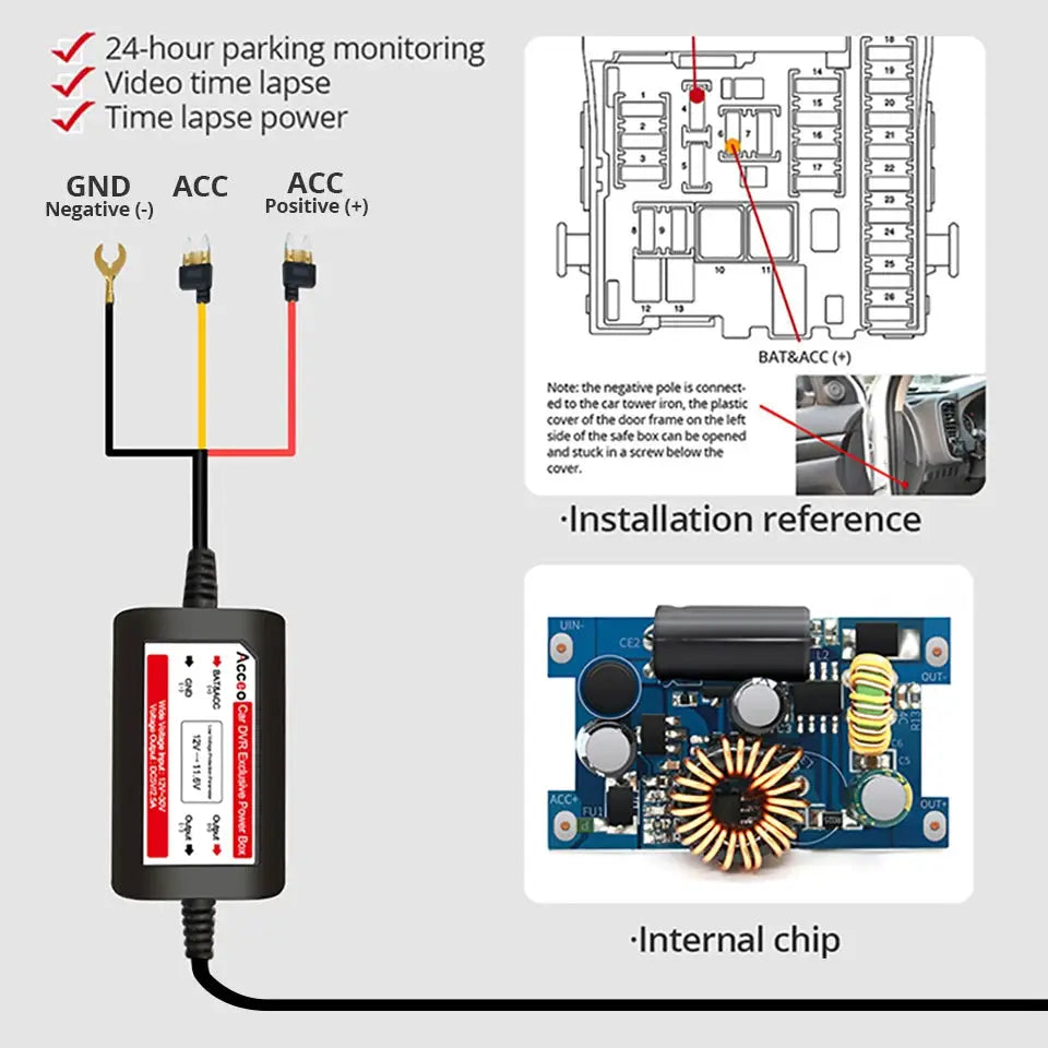 E-ACE 4K WIFI dashcam with 12-inch rear-view mirror, black car DVR; shows wiring harness and circuit board.