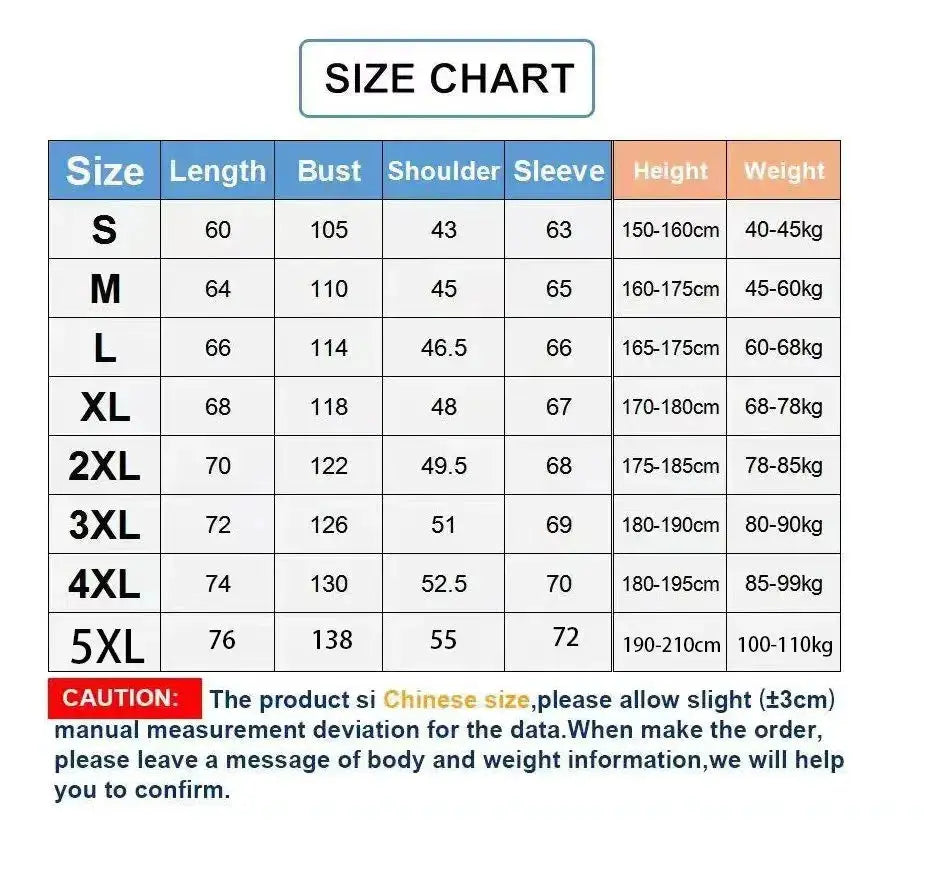 Simples Market men's long sleeve plaid shirt size chart showing S–5XL measurements