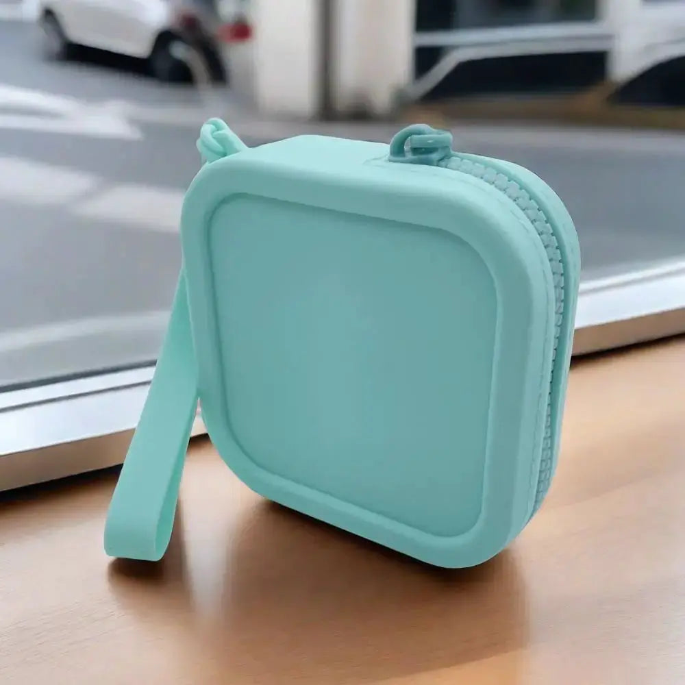 Silicone Organizer Wallet Pouch Waterproof Coin Purse Earphone Bag Travel Zipper Case for Students