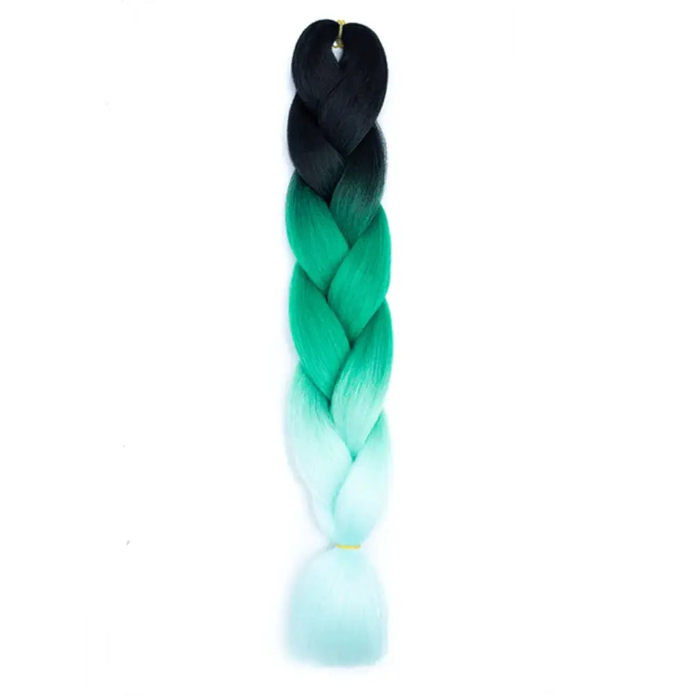 Simples Market 24-inch DIY jumbo braiding hair, Afro ombre from black to teal to light blue