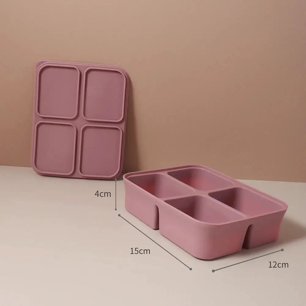 Silicone Ice Cube Tray With Lids For Beverages And Baby Food Storage Molds Flexible BPA Free