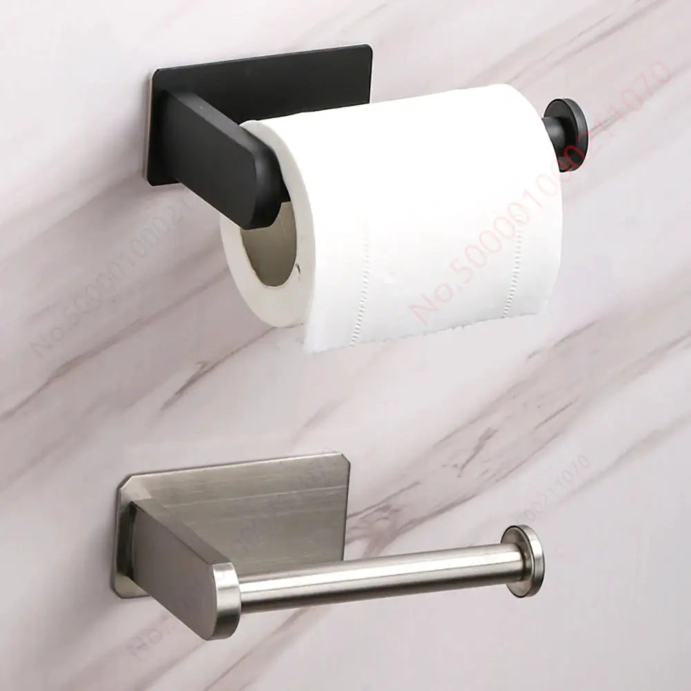 Adhesive Stainless Steel Toilet Paper Rack And Kitchen Towel Holder