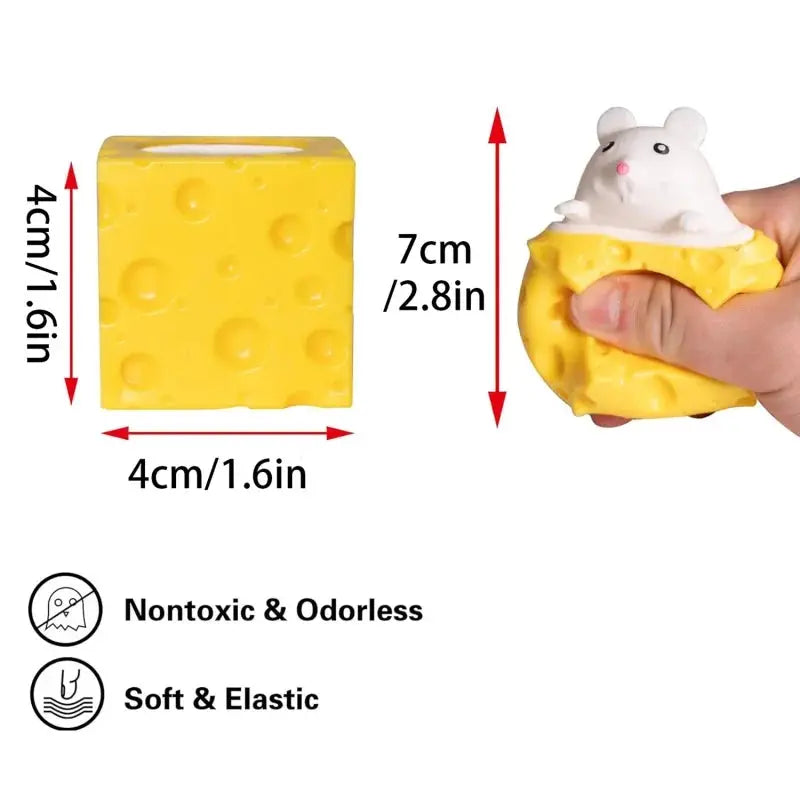 Pop Up Funny Mouse And Cheese Block Squeeze Anti Stress Toy Hide And Seek Figures For Kids And Adults Fidget Relief