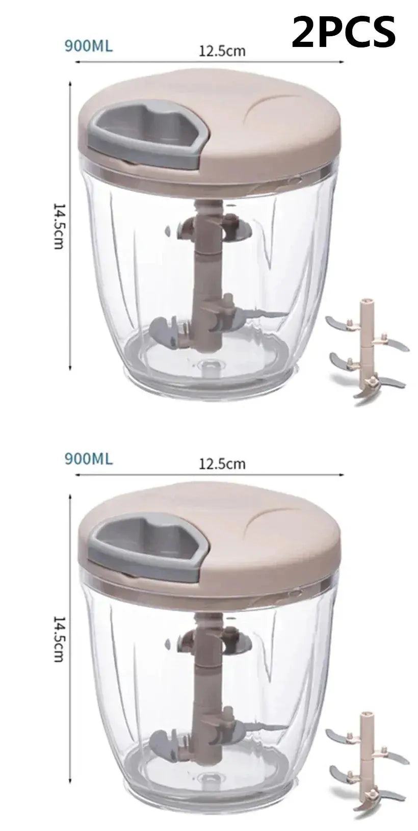 500 To 900ML Garlic Chopper Manual Rotate Vegetable Cutter Chopper Slicer Kitchen Gadget For Garlic And Vegetables