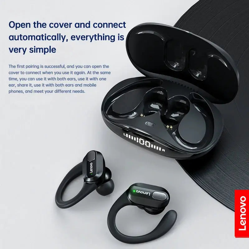 Lenovo XT80 Sports Wireless Earphones Bluetooth 5.3 TWS With Mics HiFi Stereo Sound Led Power Display