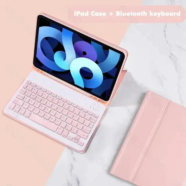 Candy Color Bluetooth Keyboard Case With Magnetic Leather Stand For iPad 10.2 Inch Gen 7 8 9 10 Pro Air Mini 5 6