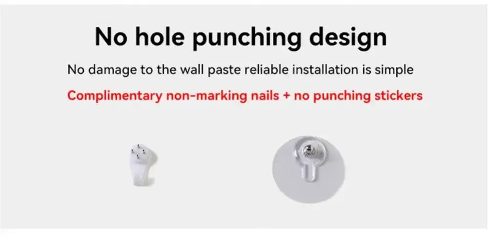 Simples Market digital luminous wall clock with no-hole design; wall-mount hardware shown.