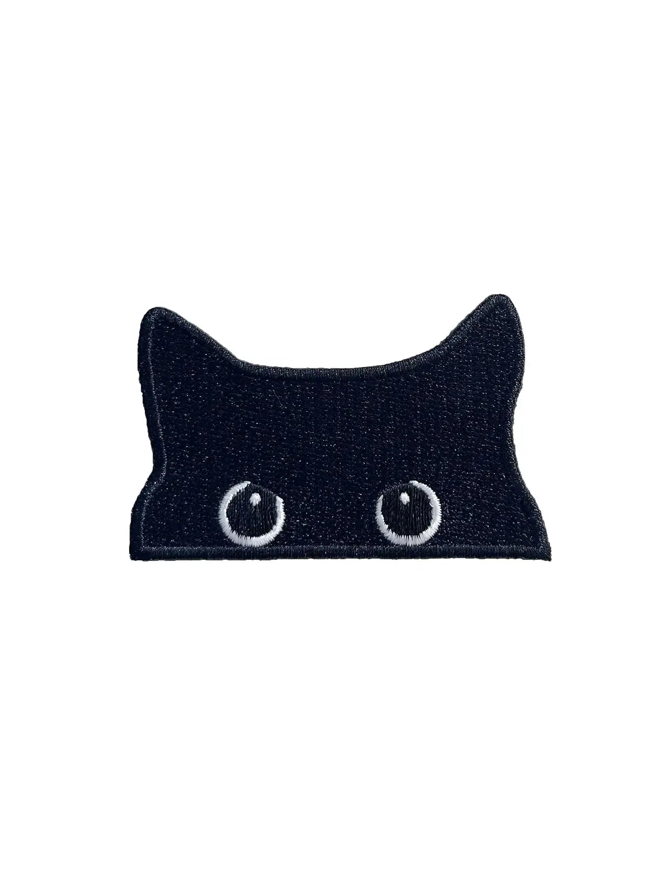 Two Pack Embroidered Black Cat Patches Iron On For Clothing Jeans Jackets Cute Cartoon Design