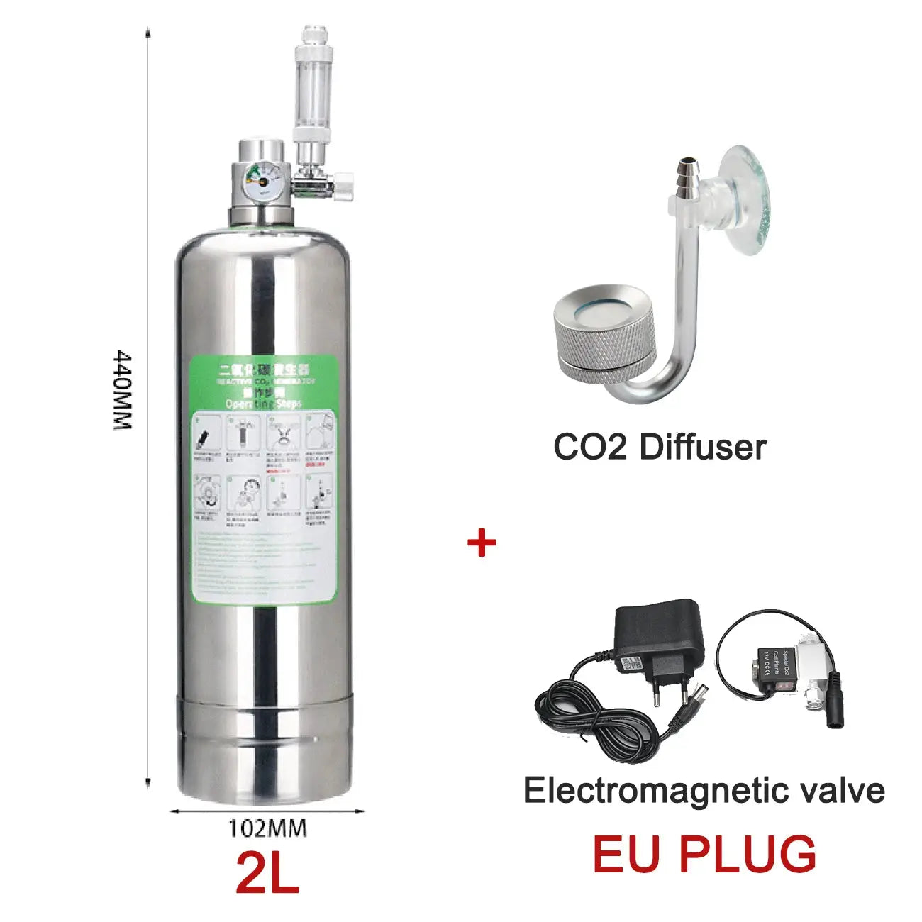 Dreamburgh Stainless Steel Aquarium CO2 Generator System Kit For Plant Growth And Fish Tanks