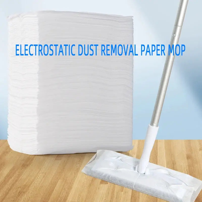 Electrostatic dust removal paper mop replacement pad, Simples Market white ultra-fine fiber pad for dry and wet cleaning