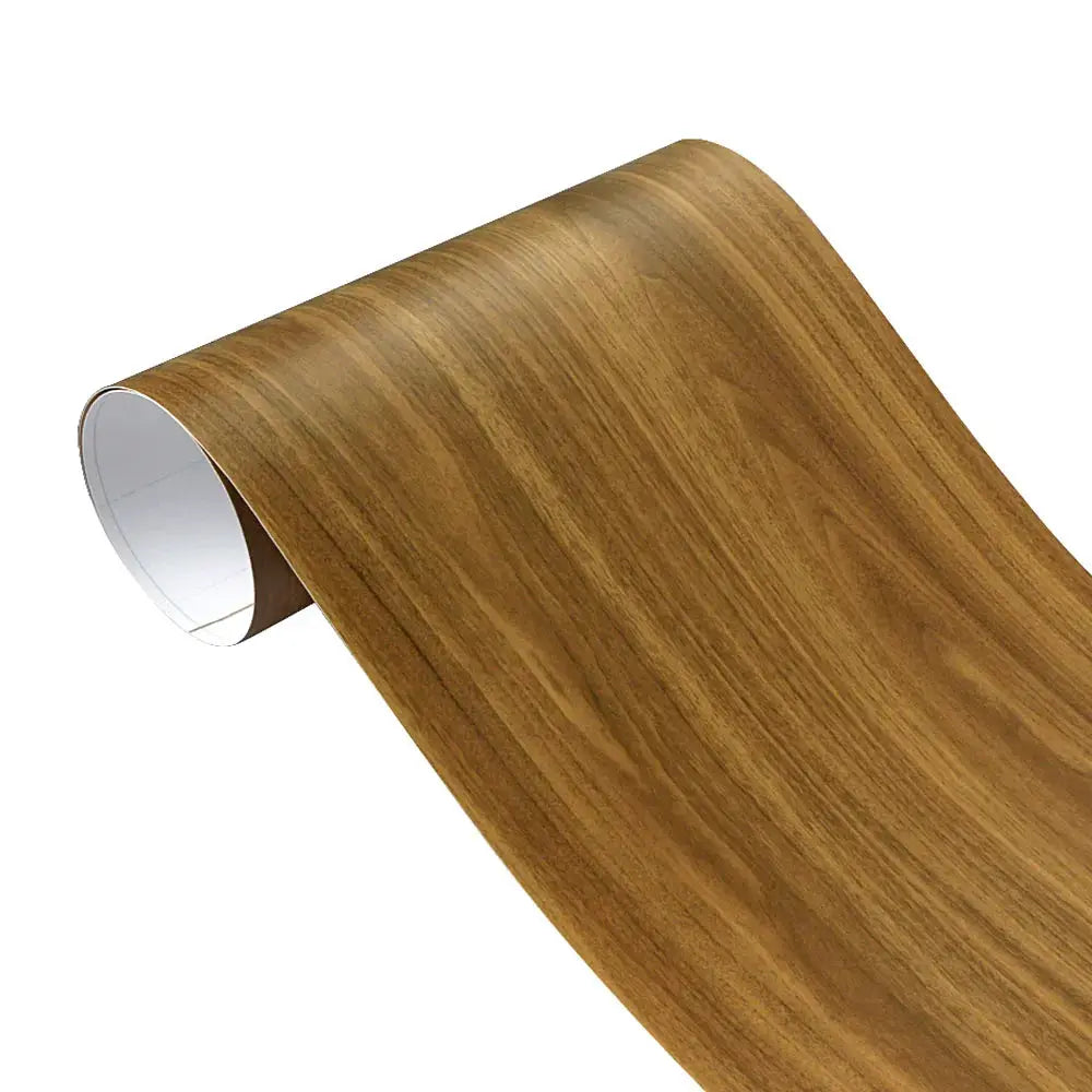 Simples Market wood grain vinyl wrap roll, PVC self-adhesive film with brown wood texture, 30/10x100cm