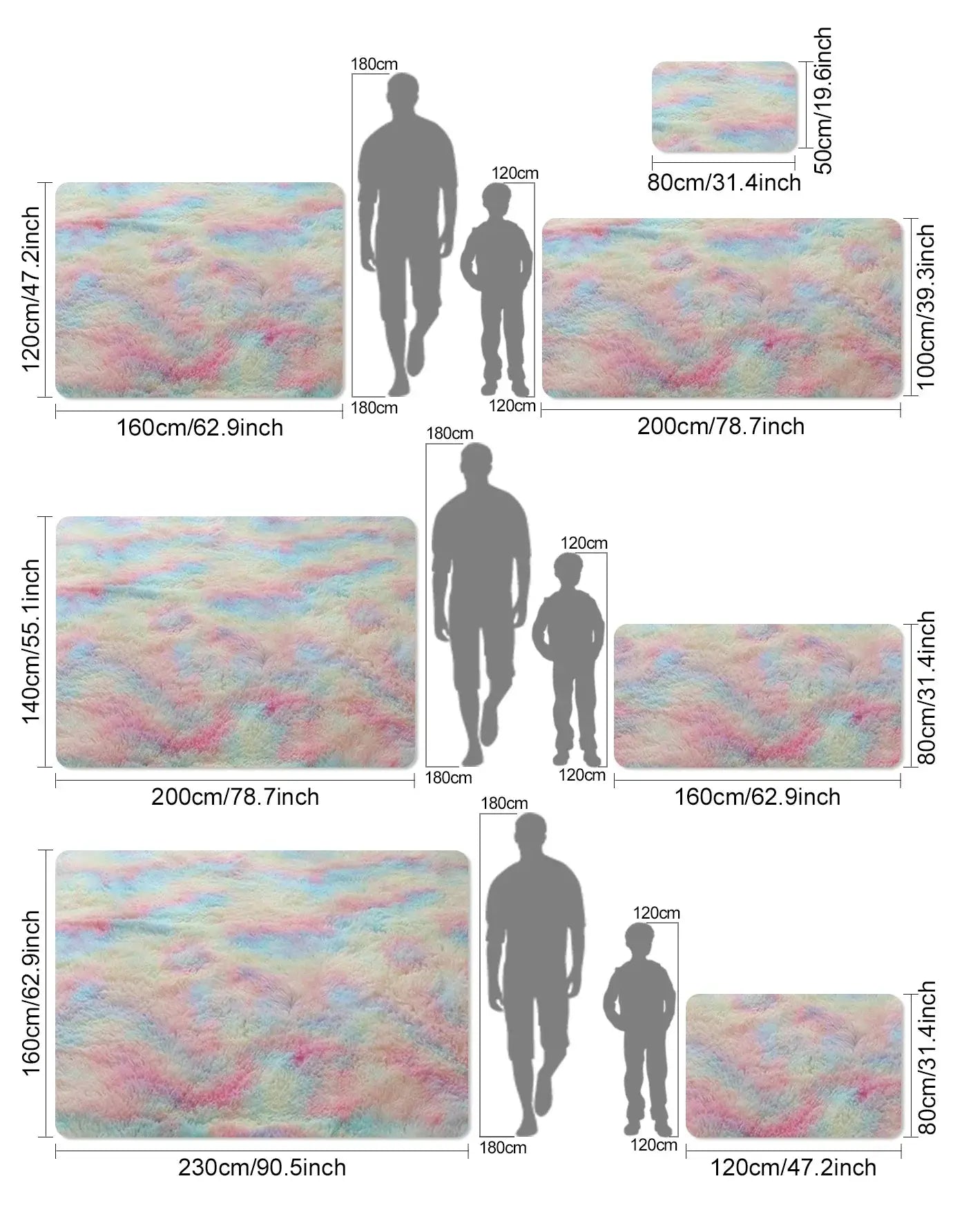 VIKAMA silk-wool rug by Simples Market, tie-dye pastel mat for kids’ room; machine washable