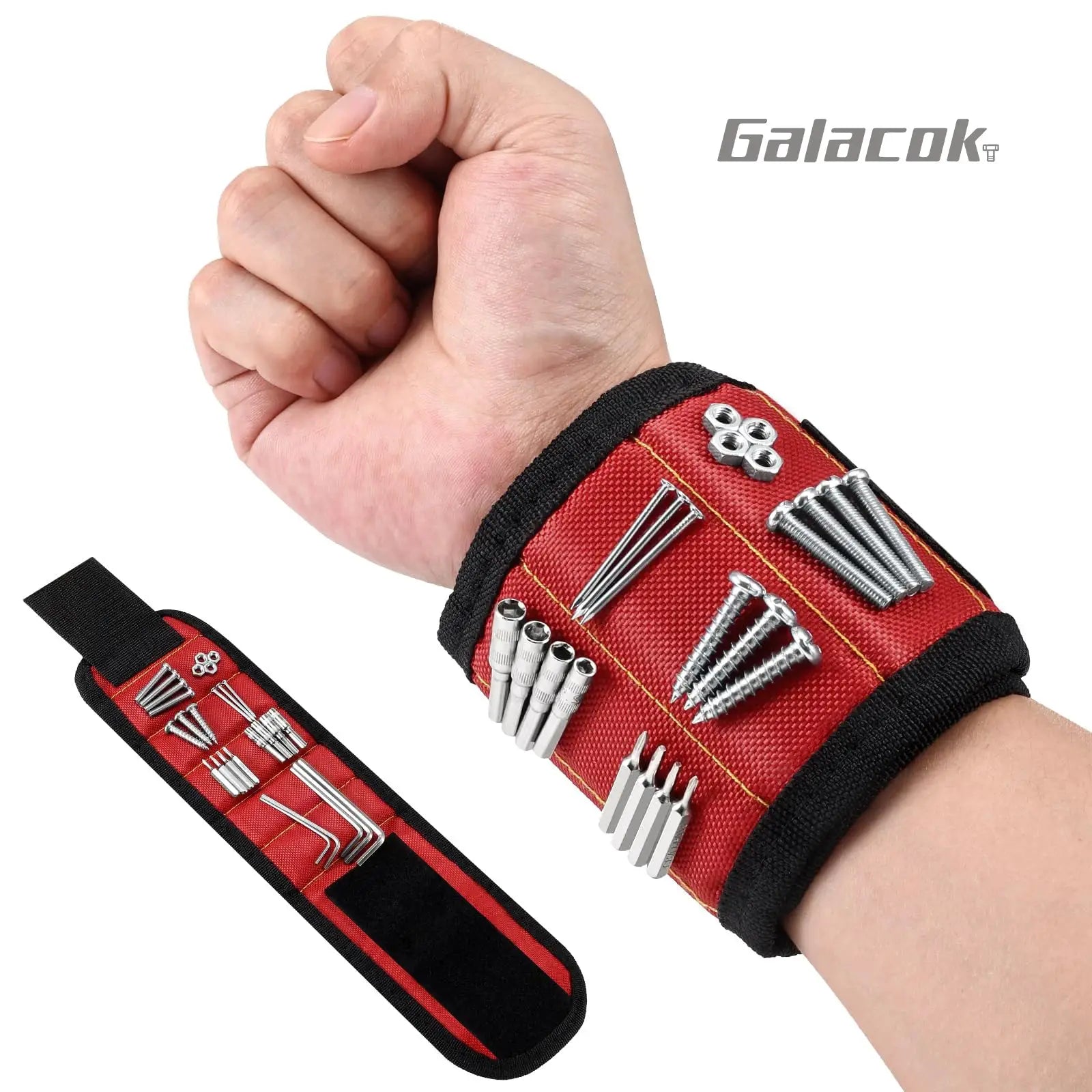 Magnetic Wristband For Screws Nails And Drilling Bits Holding Tools With Strong Magnets For Home Improvement