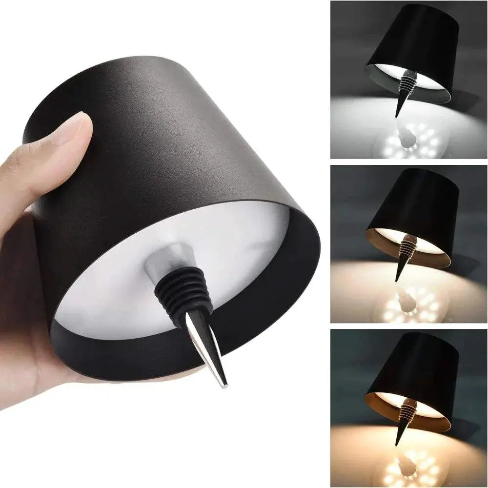 USB Charge Bottle Table Lamp With Touch Control Three Color Temperatures And Stepless Dimming For Wine Bottles And Desk