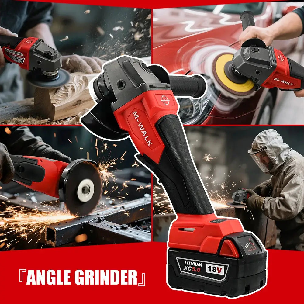 M-WALK 8500 RPM High Speed Brushless Angle Grinder 100 And 125mm With Safety Guard For 18V M-WALK Battery
