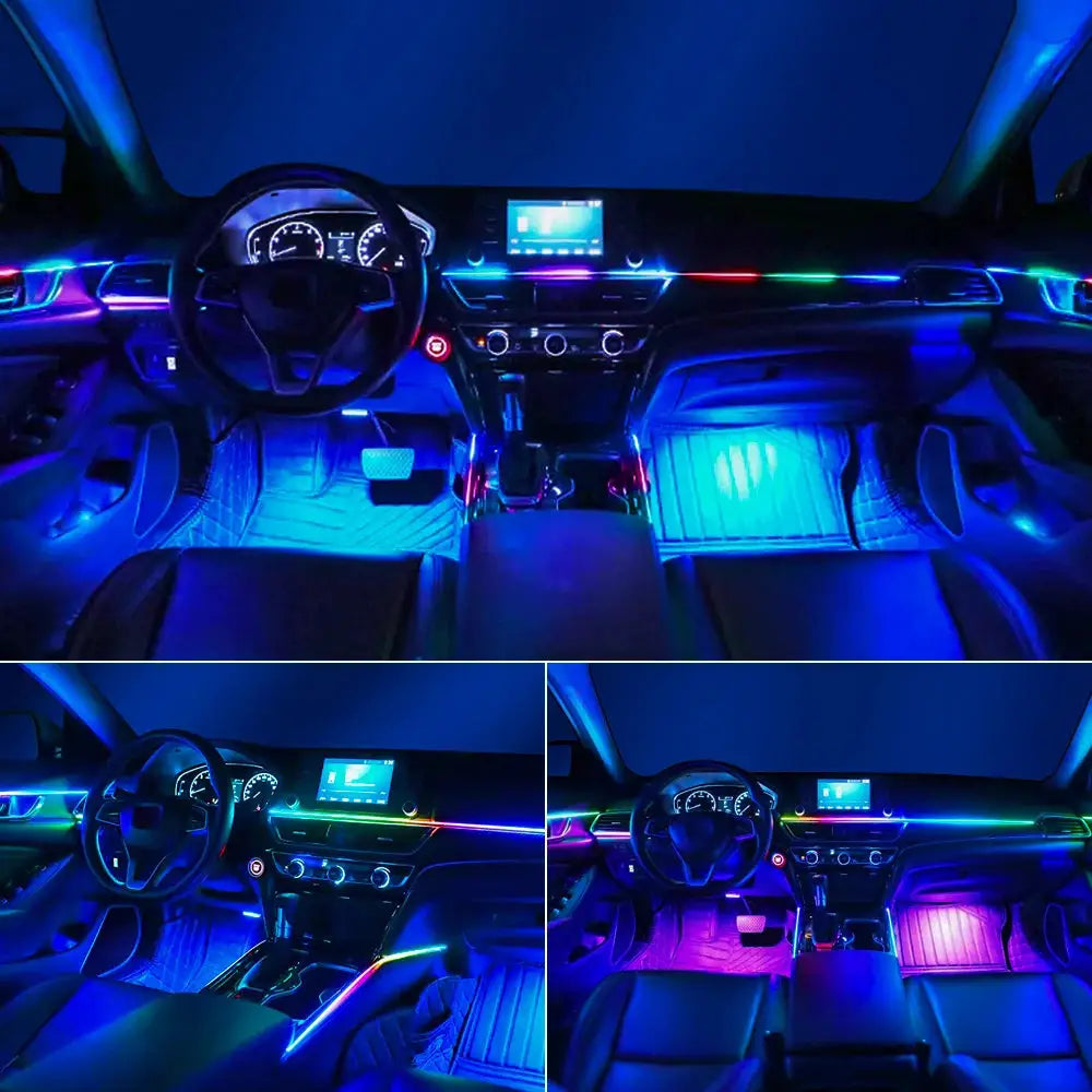 14 And 18 Inch LED Car Ambient Light Kit RGB Color Symphony Acrylic Lamp With App Control One Zone Dual Zone