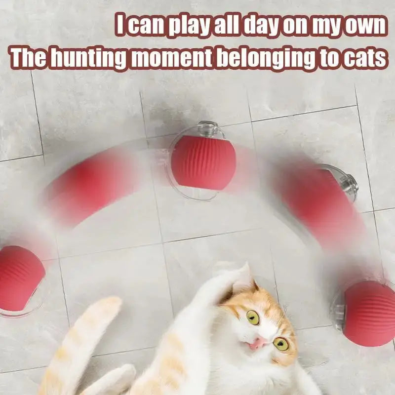 Automatic Interactive Cat Ball Toy Rechargeable Smart Rolling Ball With Faux Tail Mouse Imitation Cat And Dog Training
