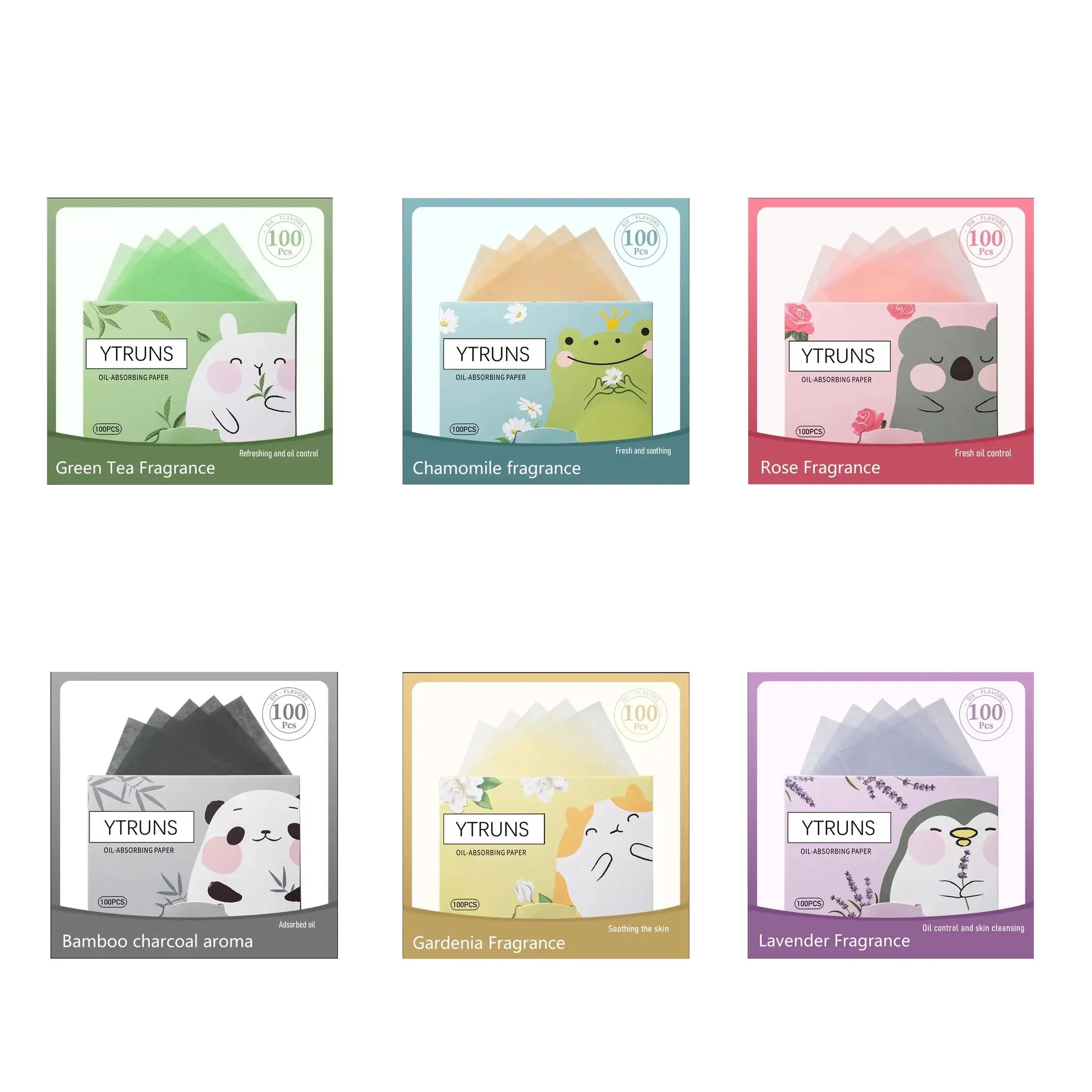 Fragrance Oil Absorbing Blotting Papers 100 Count Gardenia Chamomile Lavender Rose Bamboo Charcoal For Men And Women