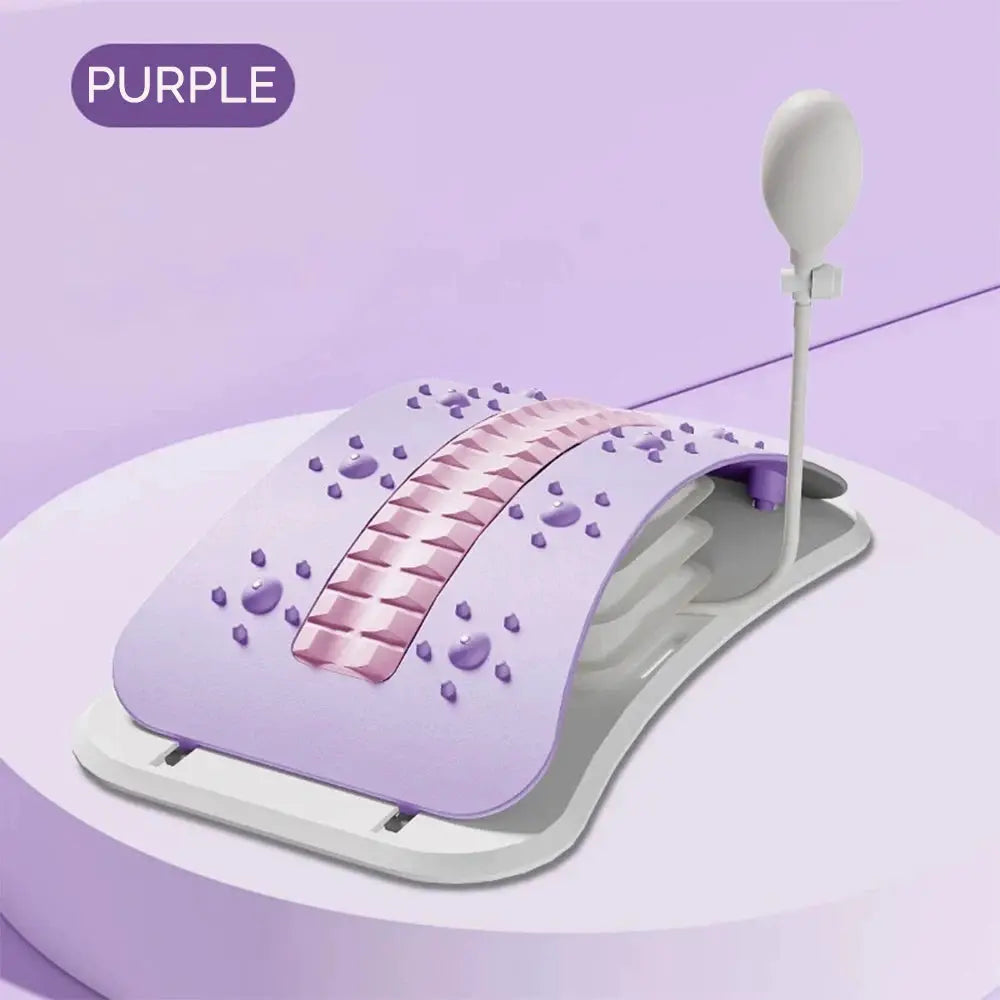 Foreverlily adjustable back massager with airbag waist and neck support in purple by Simples Market