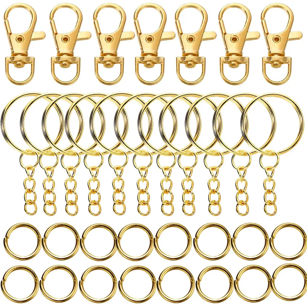 70 Piece Swivel Snap Hook And Key Ring Set With Jump Rings For DIY Keychains Lanyards Jewelry Making Supplies
