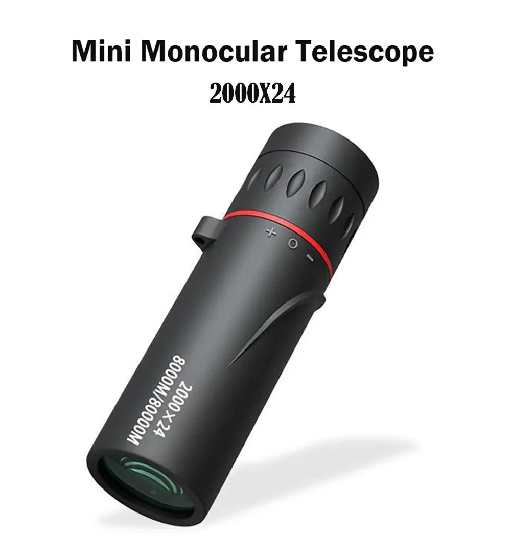 Monocular telescope 2000X24 by Simples Market, black handheld monocular with red ring