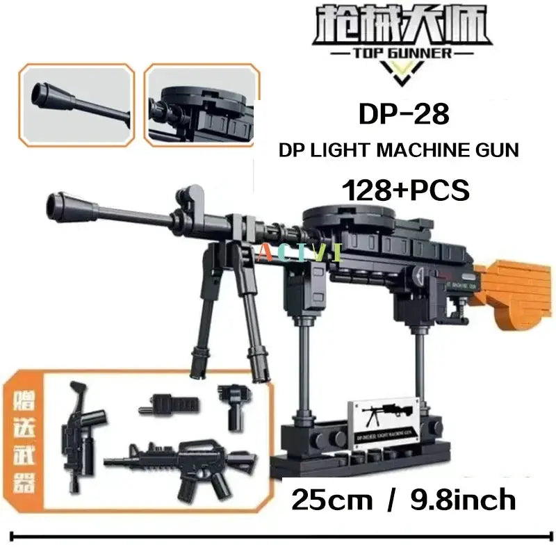 Technical Building Block Set Military Weapon Models Including AK47 Revolver Submachine Gun Sniper Barrett For Kids