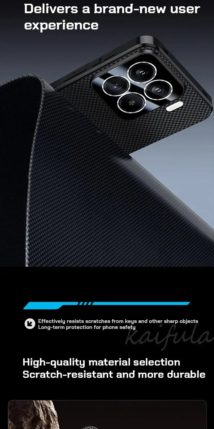 Carbon fiber pattern phone case for Xiaomi with shockproof bumper and camera protection
