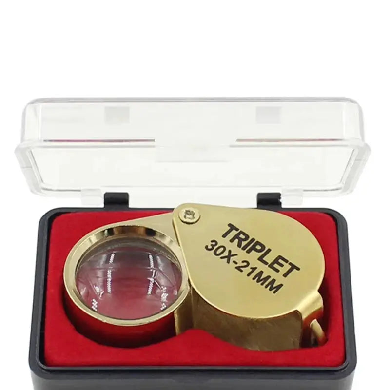 Adjustable 10x 20x 30x Magnifying Glass With 21mm Metal Foldable Lens For Jewelry Identification And Label Reading