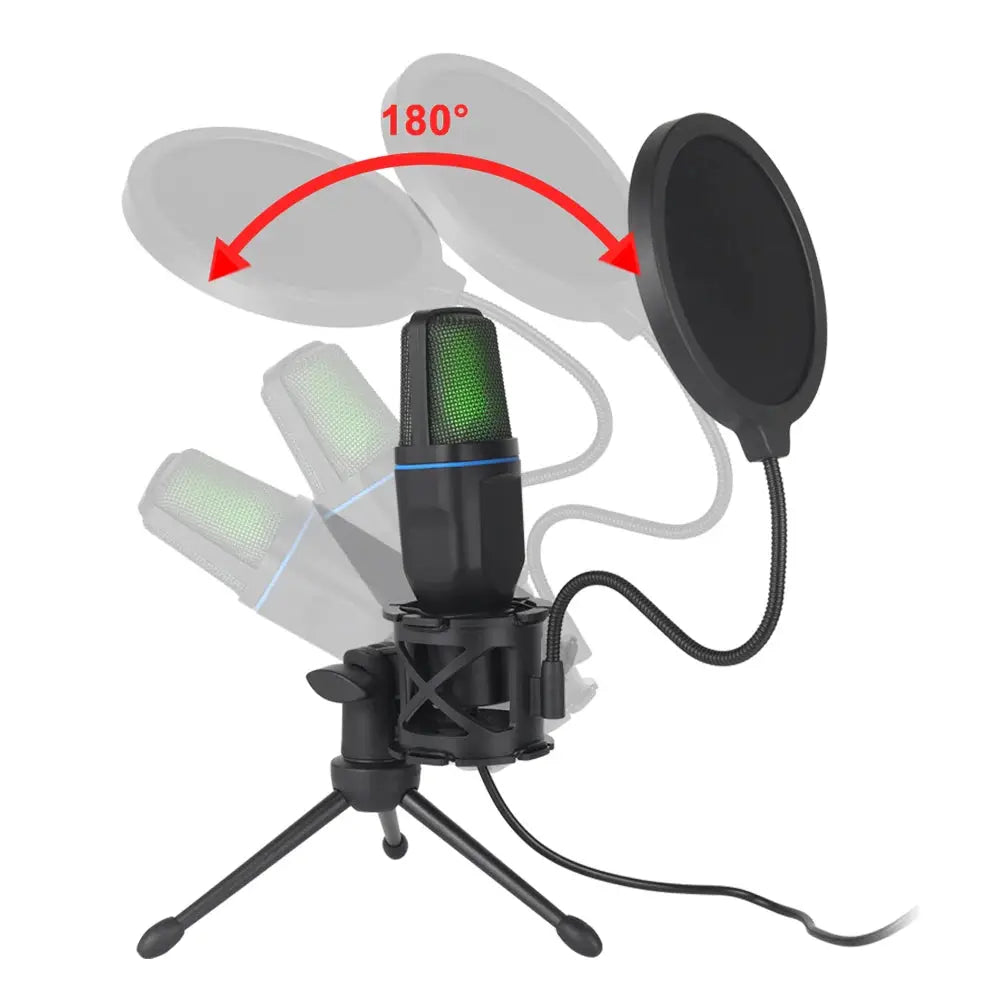 NebulaTech USB RGB Condenser Microphone For Gaming And Streaming Studio Quality Voice For Clear Broadcast