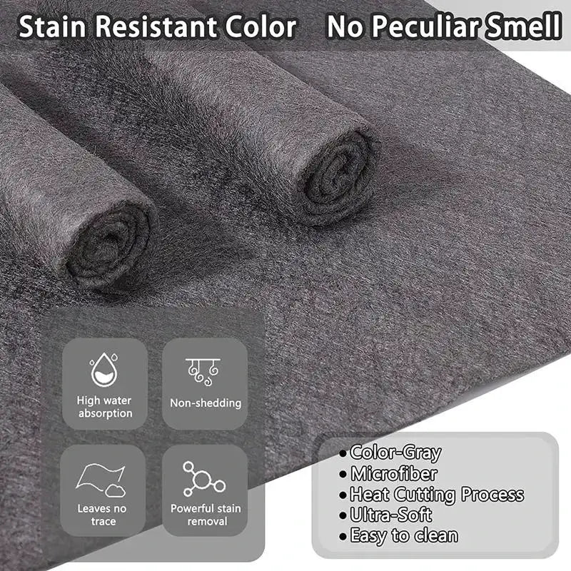 Simples Market thickened microfiber cleaning cloths, two gray glass towels, reusable lint-free rags