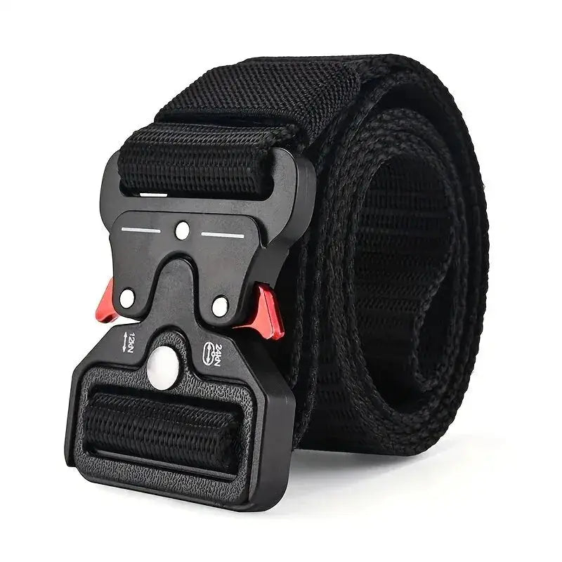 Unisex Outdoor Compass Belt With Integrated Compass Durable Canvas Nylon Belt For Sports Casual And Tactical Use