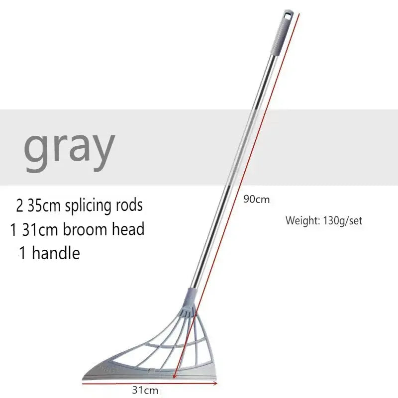 Magic window broom Simples Market gray with 2x35cm rods and 31cm silicone mop head, 90cm total length.